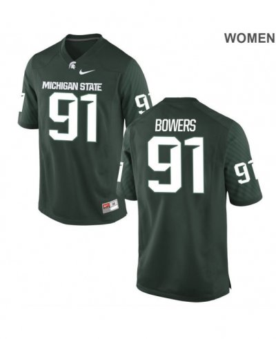Women's Robert Bowers Michigan State Spartans #91 Nike NCAA Green Authentic College Stitched Football Jersey JJ50O66GN
